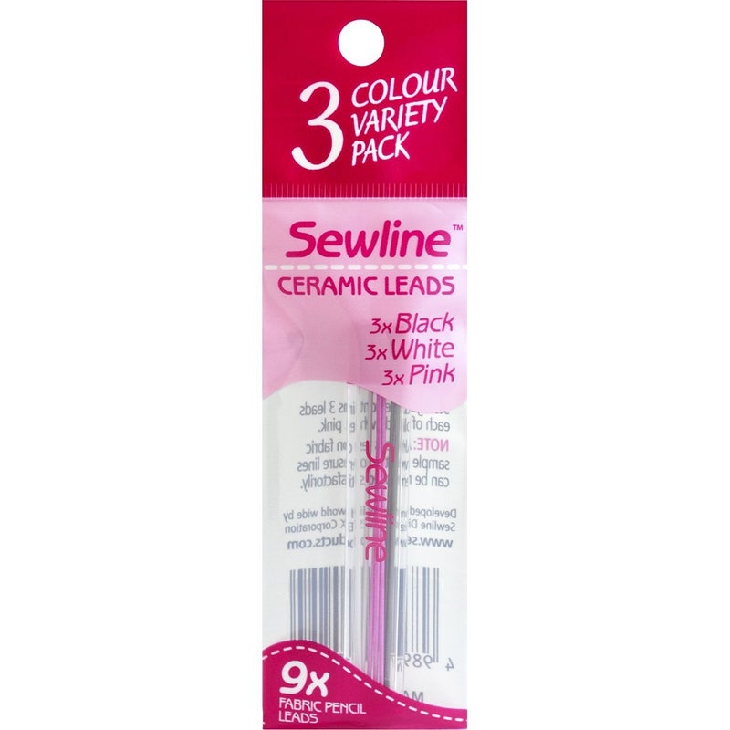 Sewline Mechanical Fabric Pencil Lead Refill, White, Black and Pink - Image 2